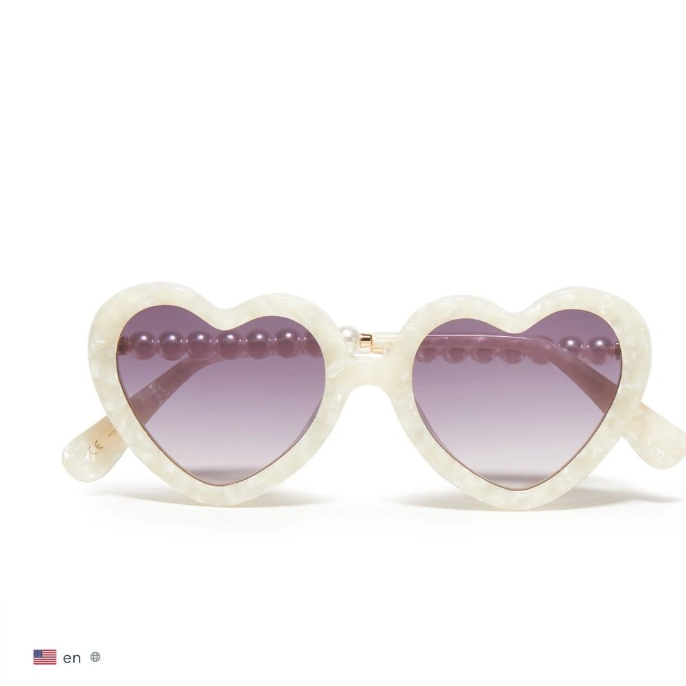 LELE SADOUGHI MOTHER OF PEARL SWEETHEART SUNGLASSES